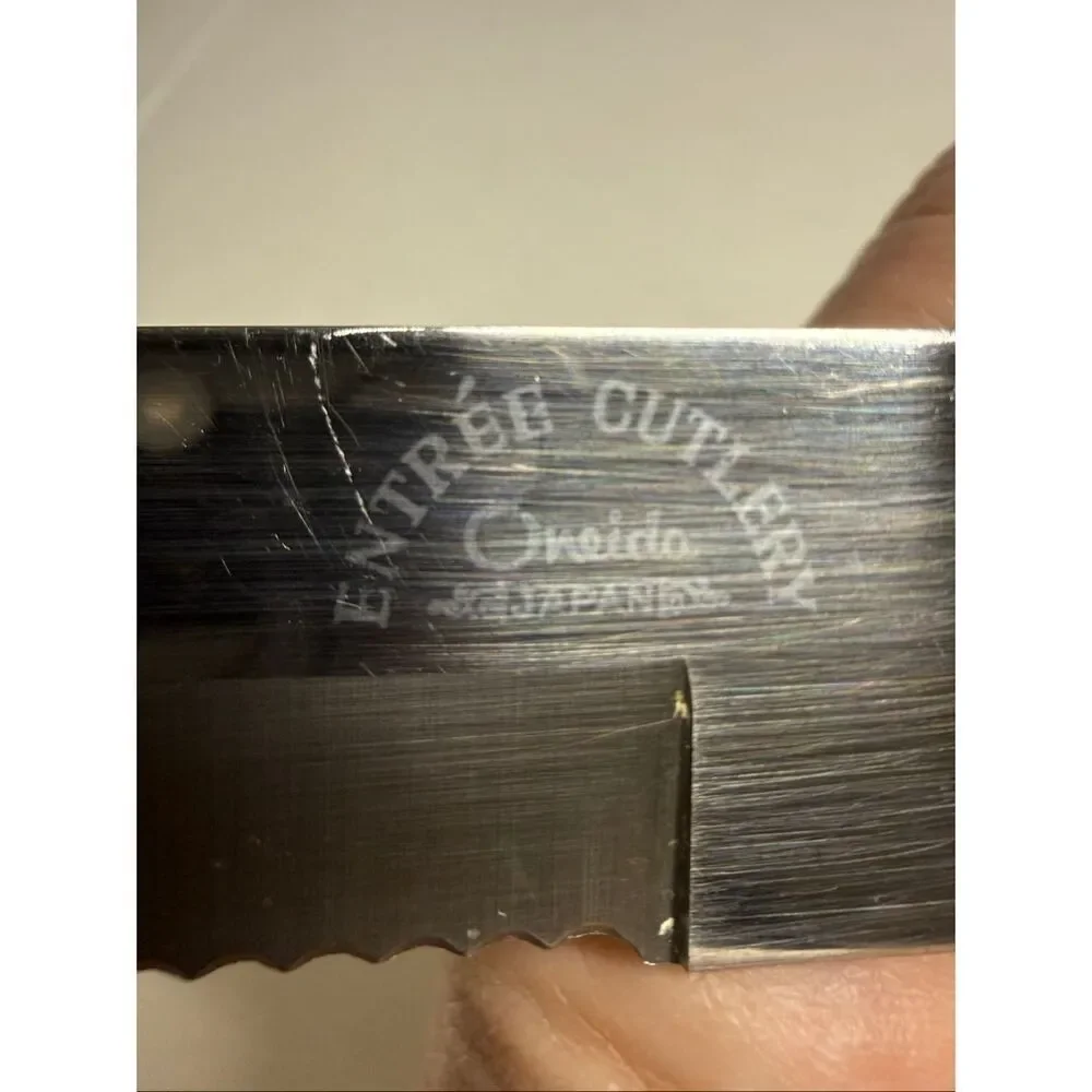Vtg Oneida ENTREE CUTLERY Serrated Stainless Carving Knife 10